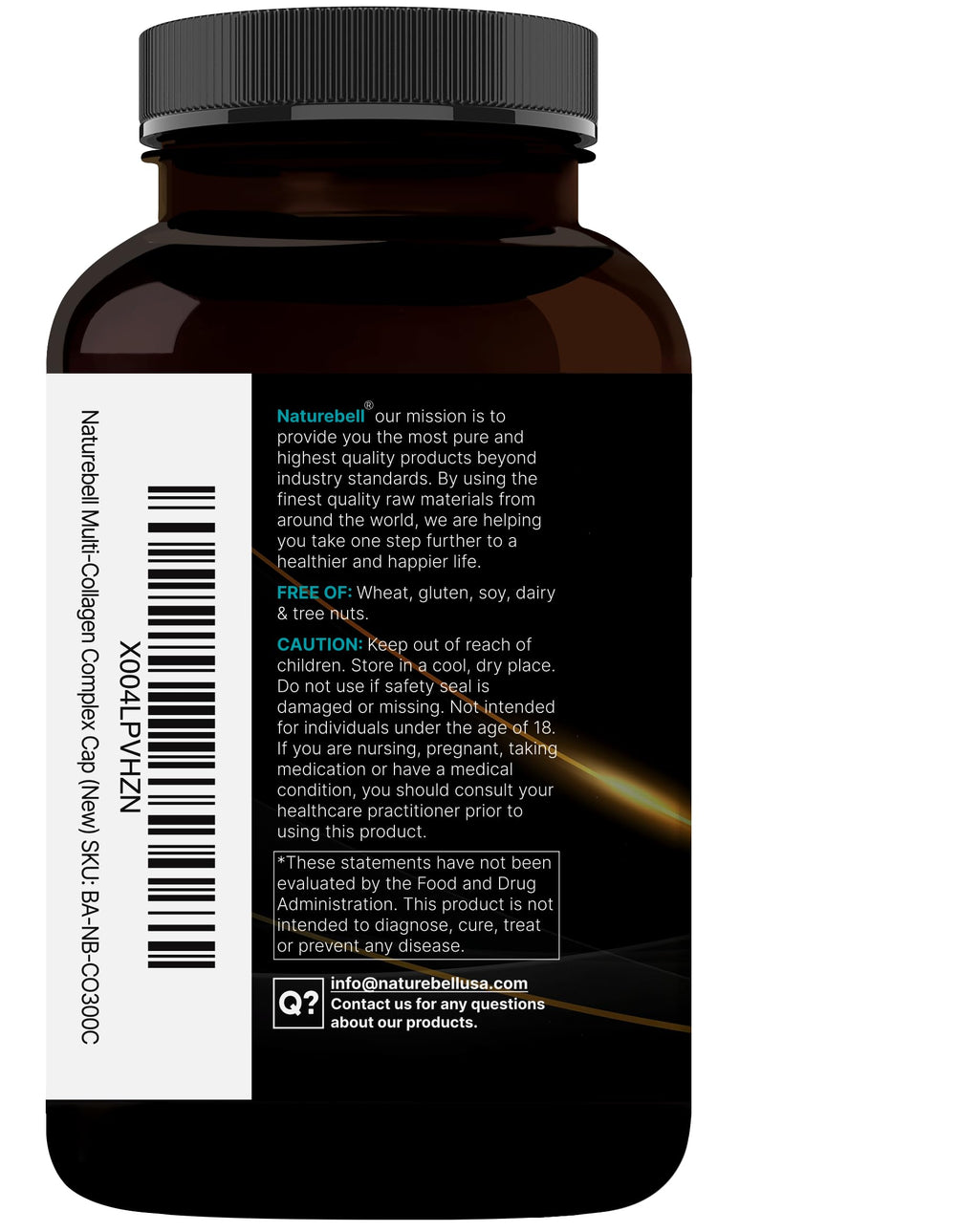 NatureBell Multi Collagen Complex – 300 Capsules, 5 Types + Hyaluronic Acid