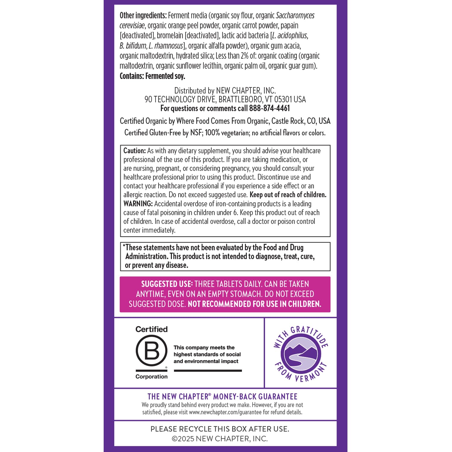 New Chapter Postnatal Vitamins – Lactation Support, Fermented D3, Organic (96 Count) | Non-GMO
