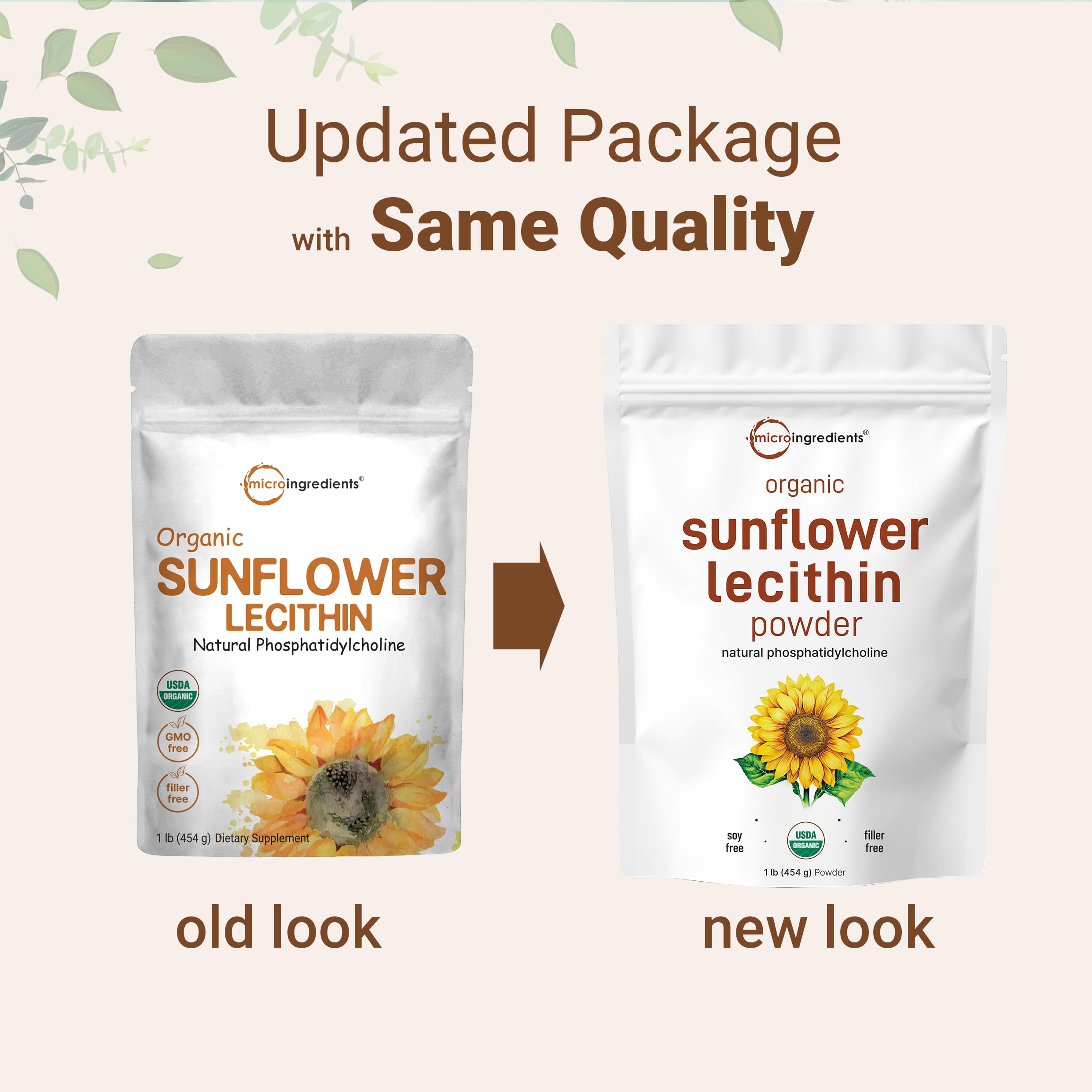 Organic Sunflower Lecithin Powder – 1 lb, Cold Pressed & Non-GMO