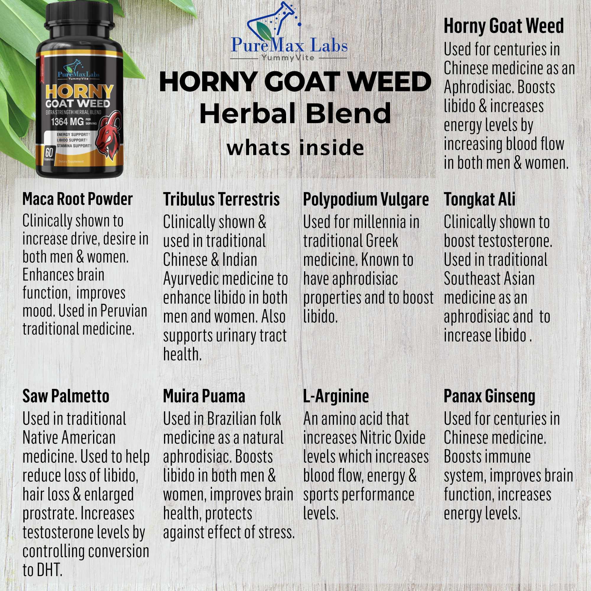 Horny Goat Weed Extra Strength – Maca, L-Arginine & Ginseng | 60 Capsules