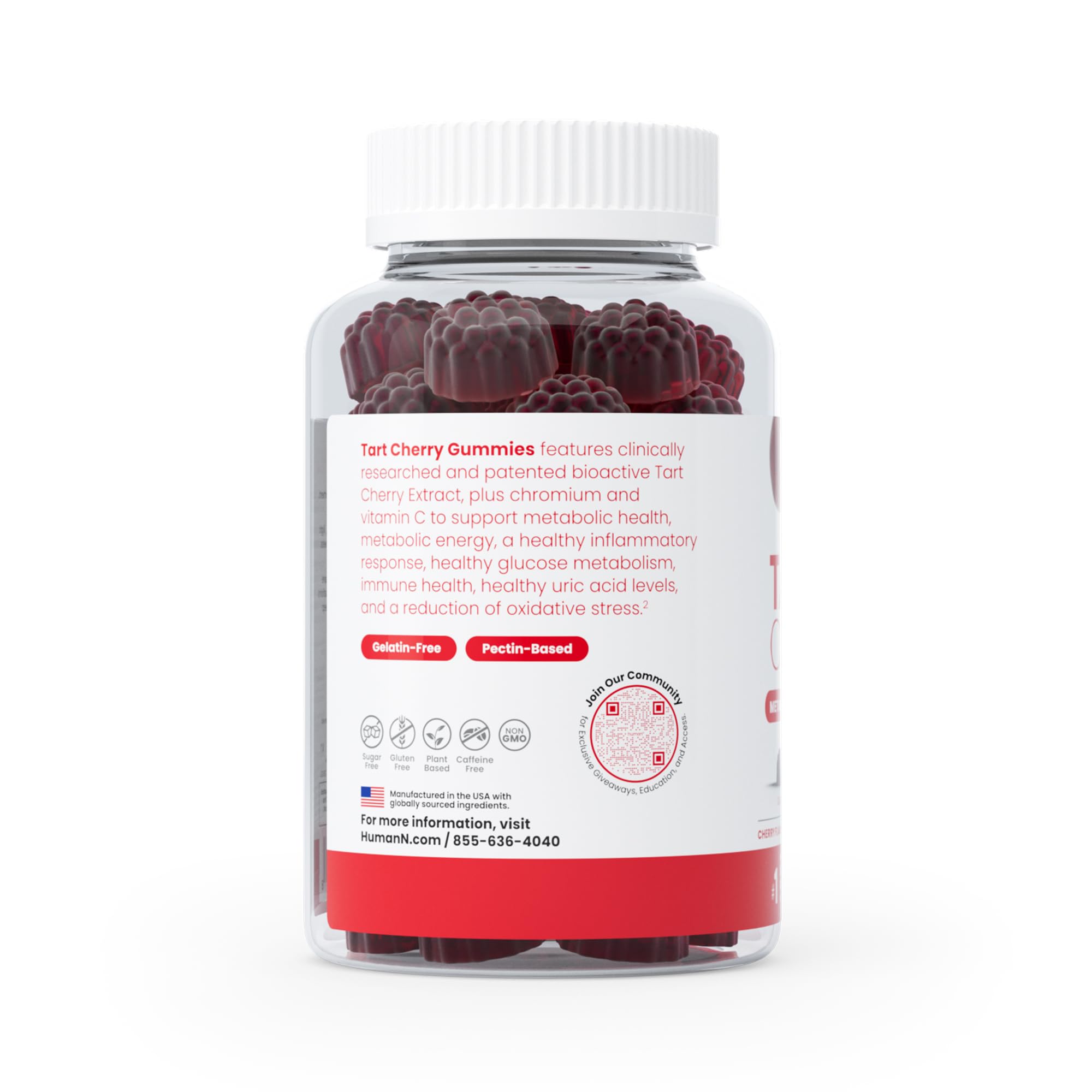 Humann Tart Cherry Gummies – NSF Certified Sport, Sugar-Free & Vegan