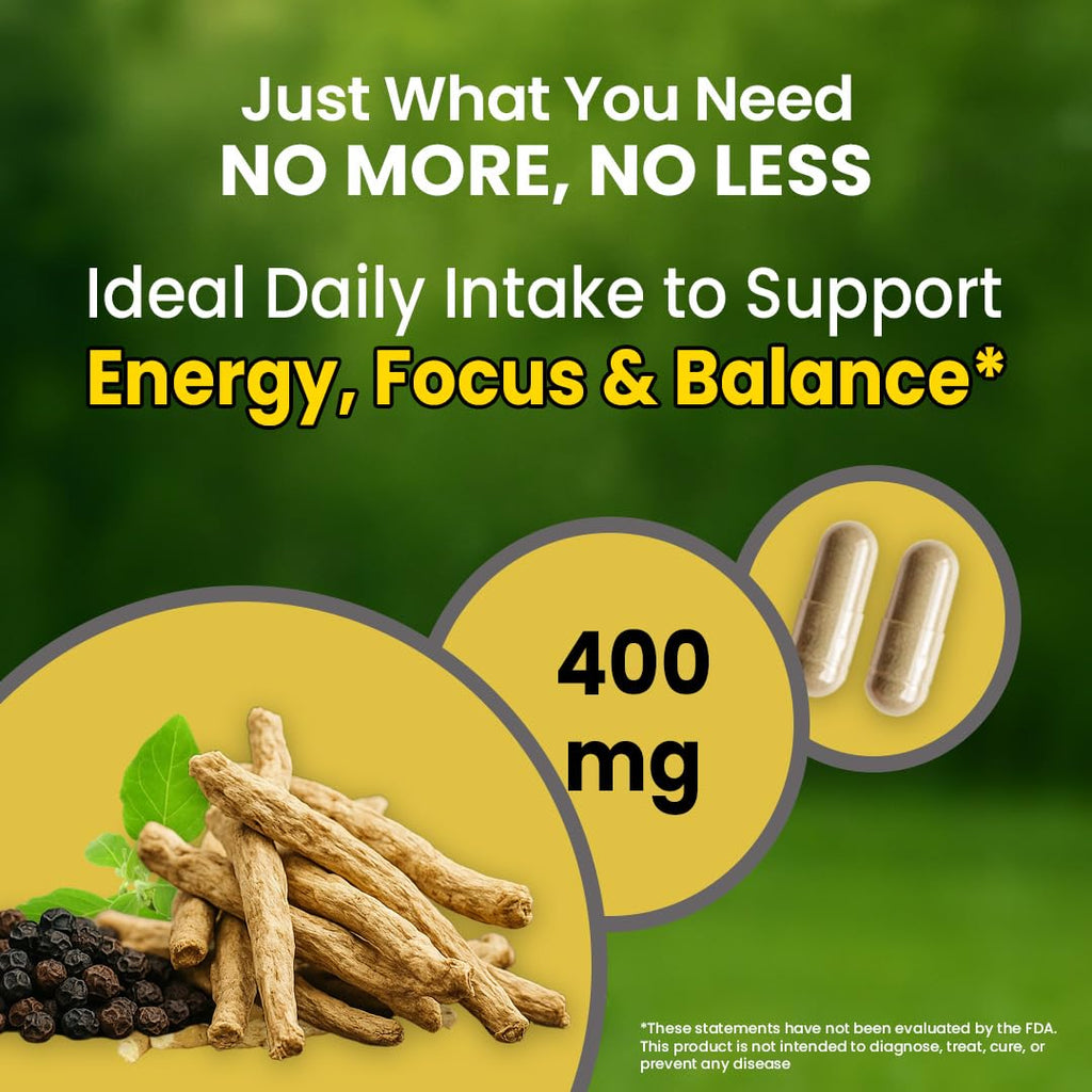 NooMost Organic Ashwagandha 400mg – Vegan Stress Relief & Mood Support