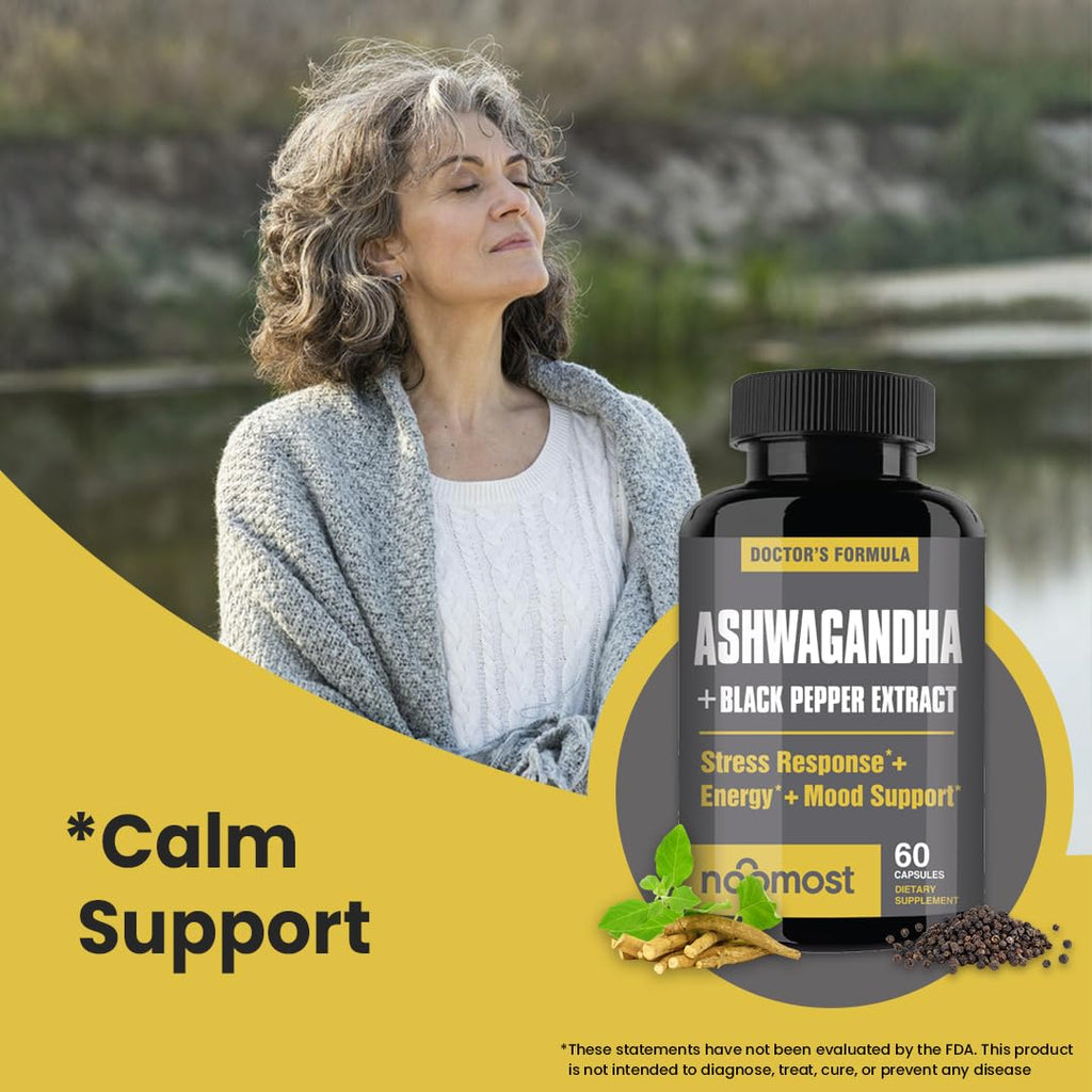 NooMost Organic Ashwagandha 400mg – Vegan Stress Relief & Mood Support