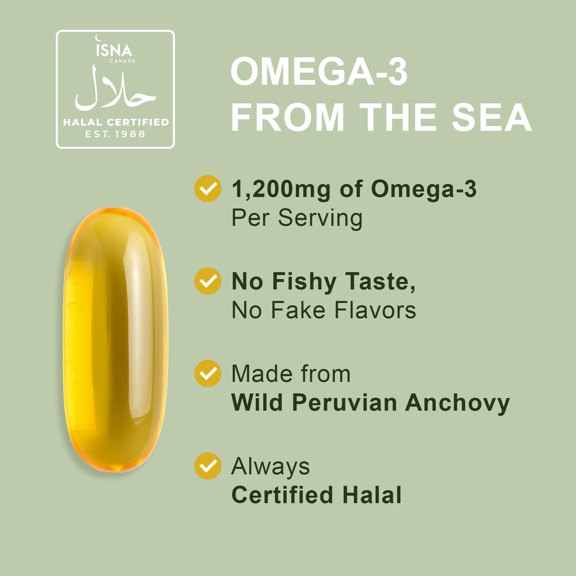 Noor Vitamins Ultra Omega-3 Halal Fish Oil, 120 Softgels — 800mg EPA / 400mg DHA