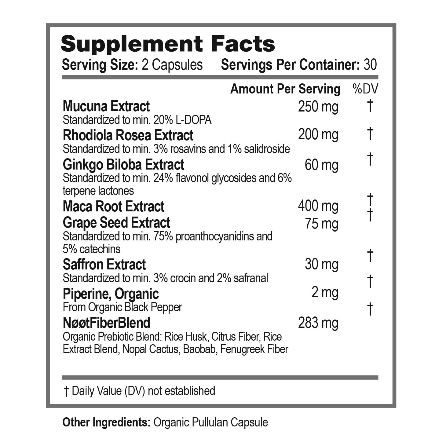 NØØT Happy Mood – Natural Mood Support (Saffron, Rhodiola & Maca) – Vegan, Non-GMO, 60 Capsules