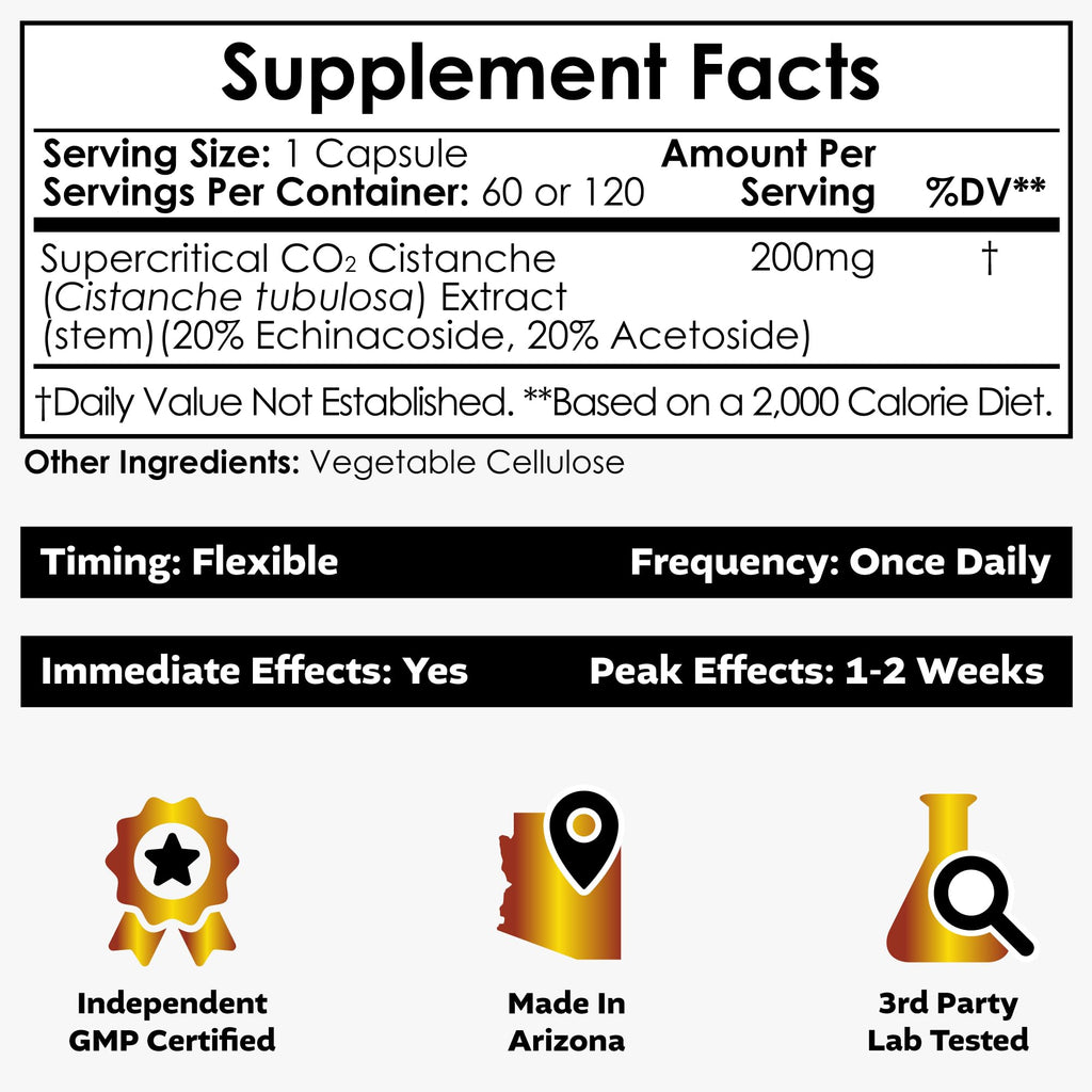 Nootropics Depot Cistanche Supercritical CO2 Extract Capsules – 60 Count | 20% Echinacoside + 20% Verbascoside