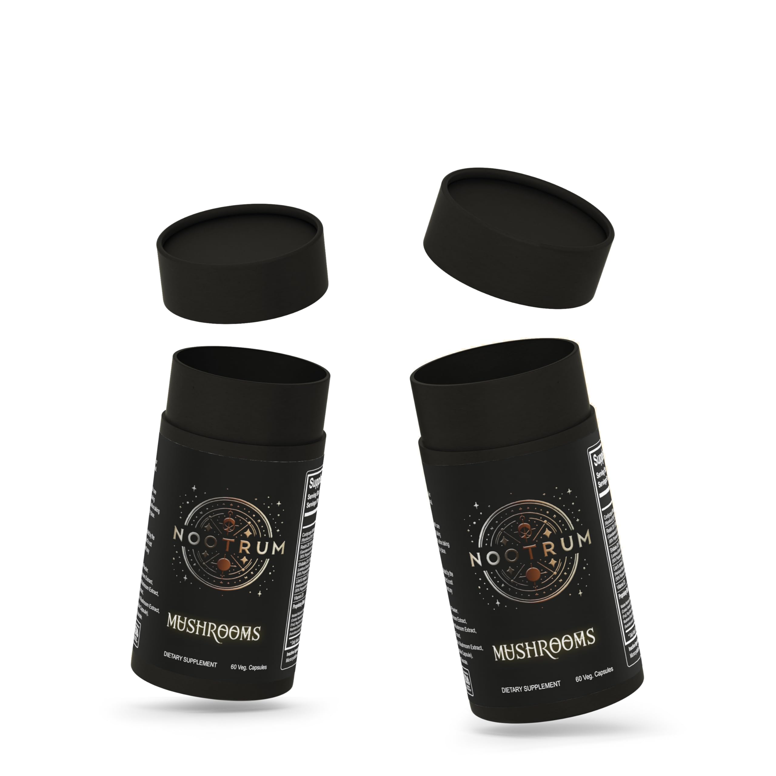 Nootrum Mushrooms | 1 Month Capsule Supply with Lion's Mane, Cordyceps & Reishi