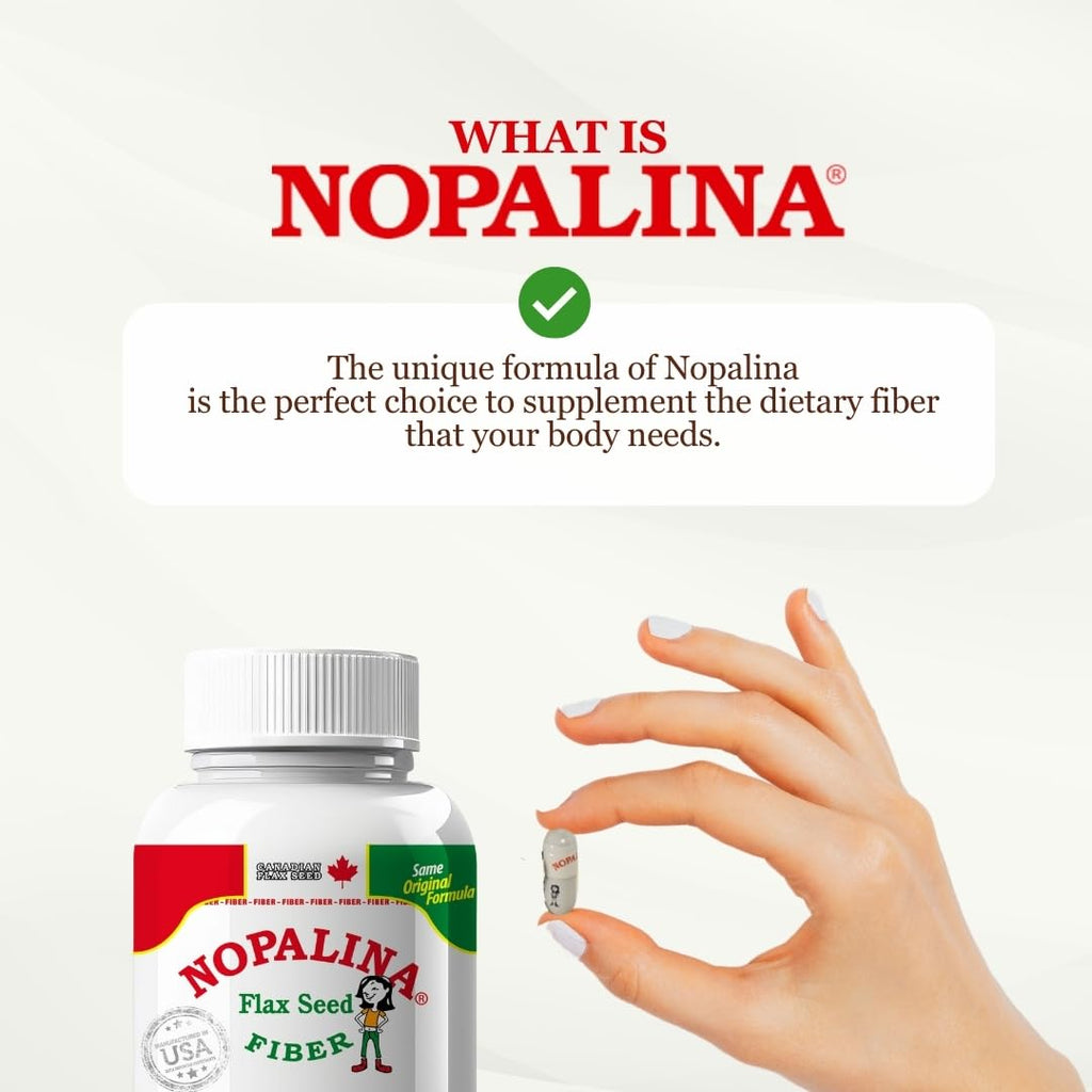 Nopalina Flax Seed Capsules 240 Capsules – Digestive Health & Fiber Support