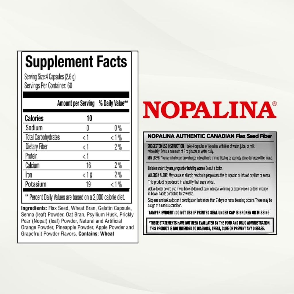 Nopalina Flax Seed Plus Capsules - 240 Capsules