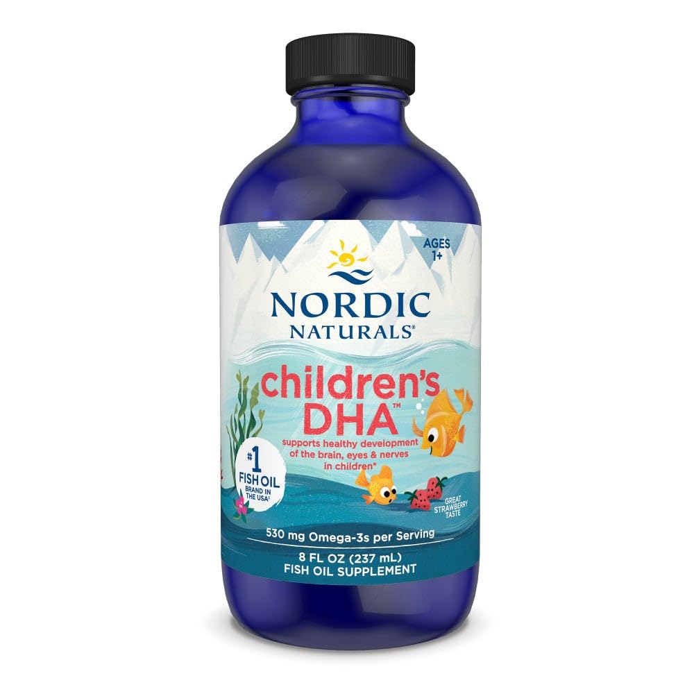 Nordic Naturals Children's DHA Strawberry - 8 oz for Kids | 530 mg Omega-3 (EPA & DHA)