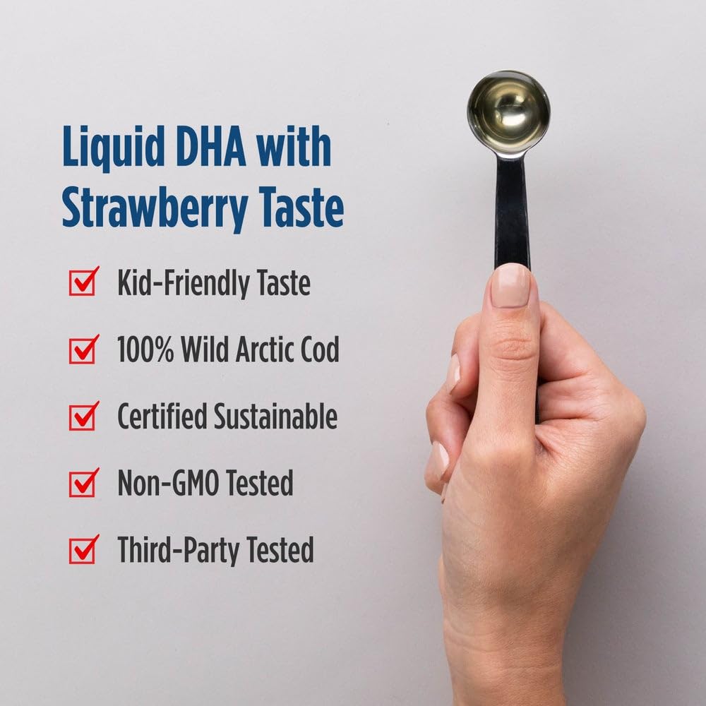 Nordic Naturals Children's DHA Strawberry - 8 oz for Kids | 530 mg Omega-3 (EPA & DHA)