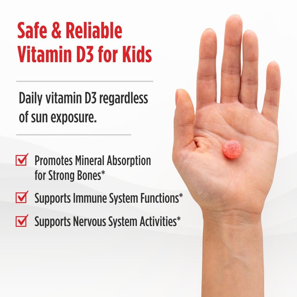 Nordic Naturals Vitamin D3 Gummies Kids – Wild Watermelon Splash (400 IU) – 120 Gummies