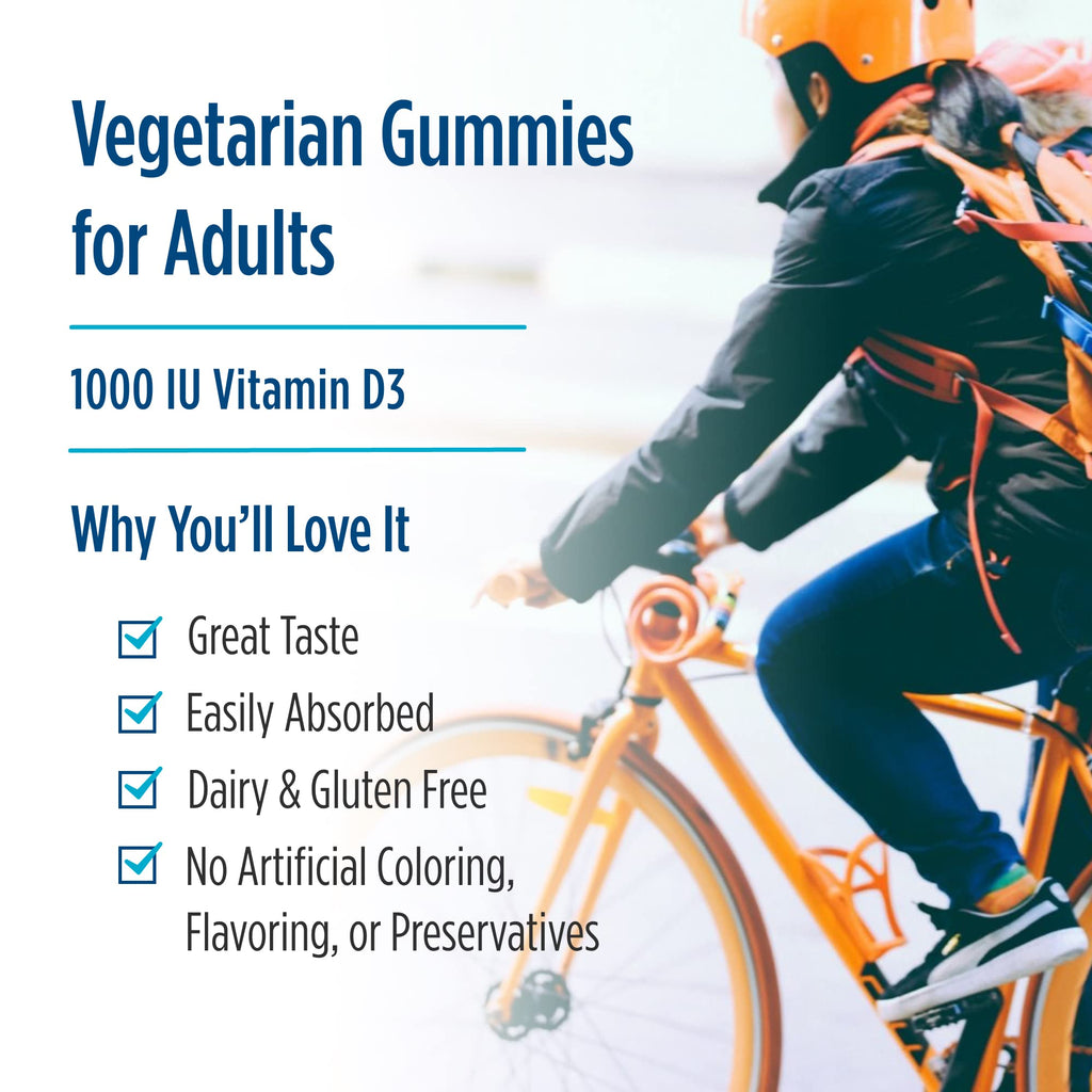 Nordic Naturals Vitamin D3 Gummies, Wild Berry – 120 Gummies, 1000 IU D3 & 1.4 mg Iron