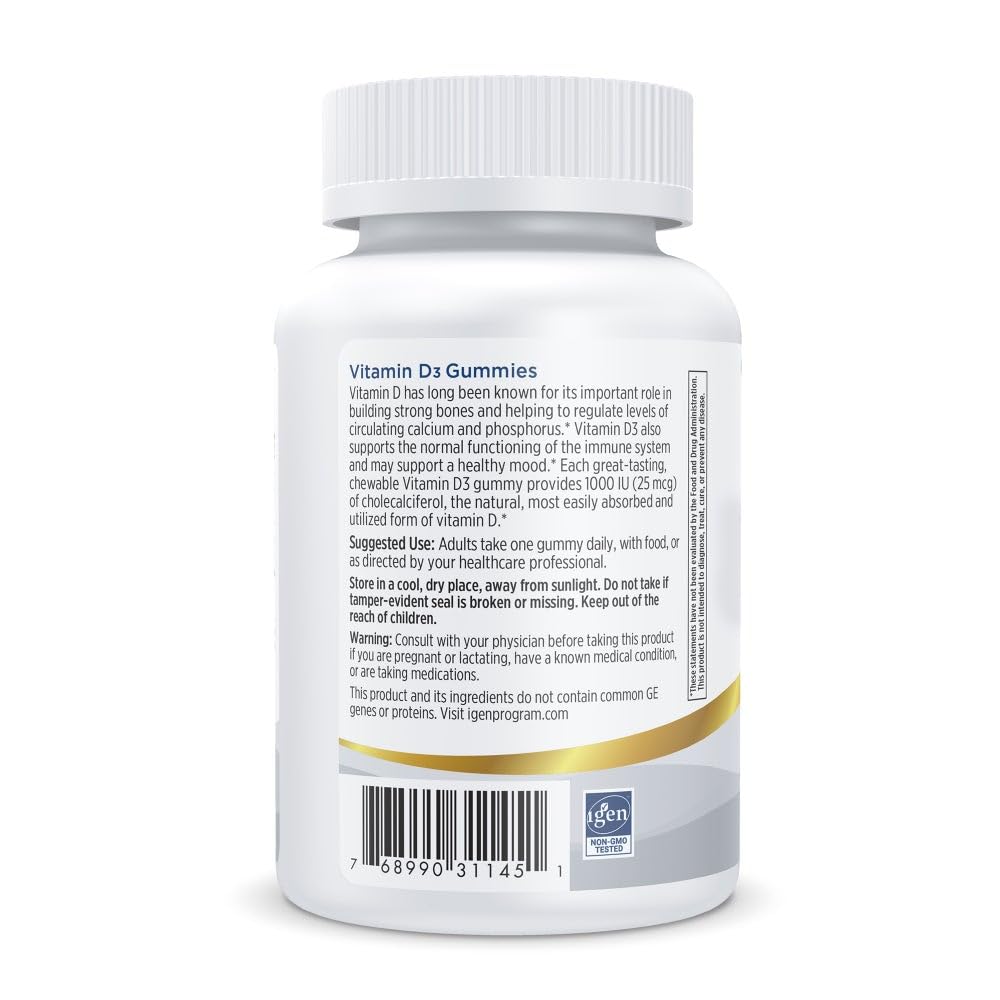 Nordic Naturals Vitamin D3 Gummies Wild Berry – 1000 IU, 2-Pack, Non-GMO