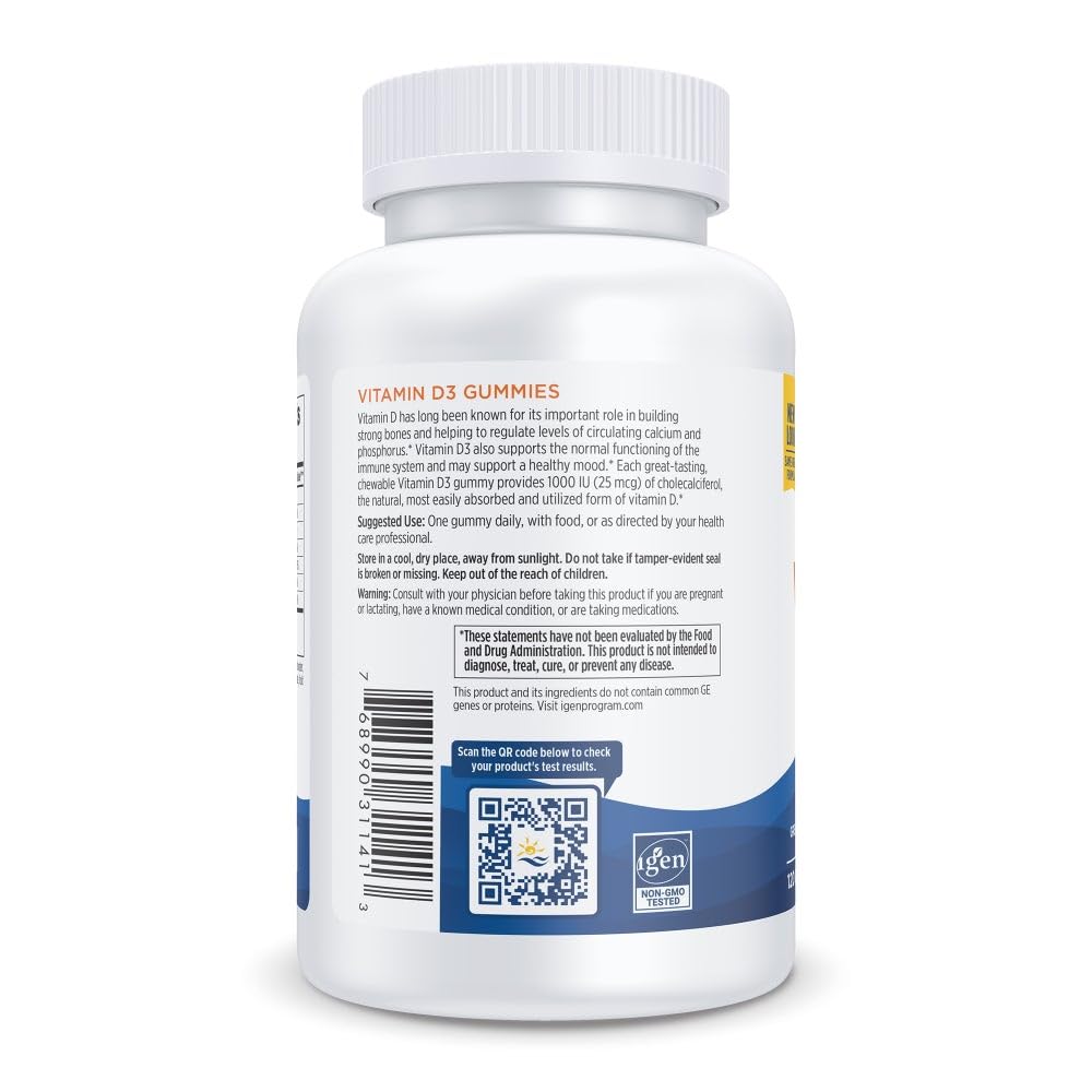 Nordic Naturals Vitamin D3 Gummies, Wild Berry – 120 Gummies, 1000 IU D3 & 1.4 mg Iron