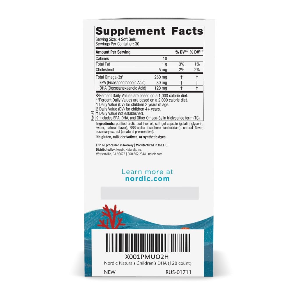 Nordic Naturals Children's DHA Strawberry - 120 Mini Chewables (Pack of 2) | 250 mg Omega-3 EPA/DHA