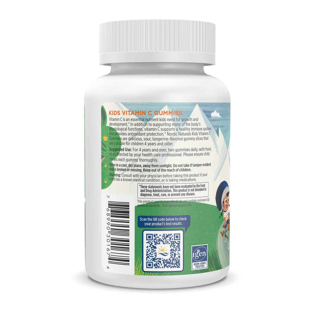 Nordic Naturals Kids Vitamin C Gummies – Tangy Tangerine (2-Pack) – Vegan Vitamin C