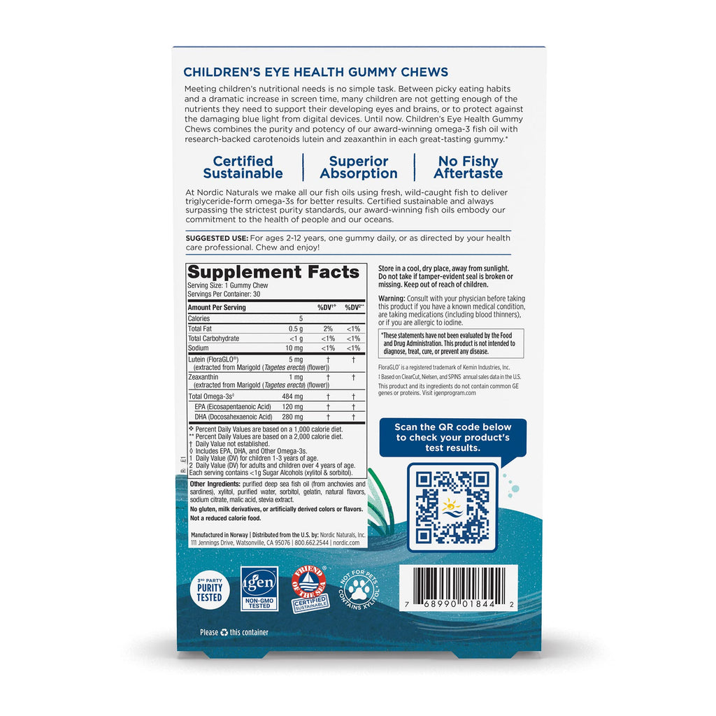 Nordic Naturals Children's Eye Health Gummies, Strawberry Lemonade - 30 Gummies