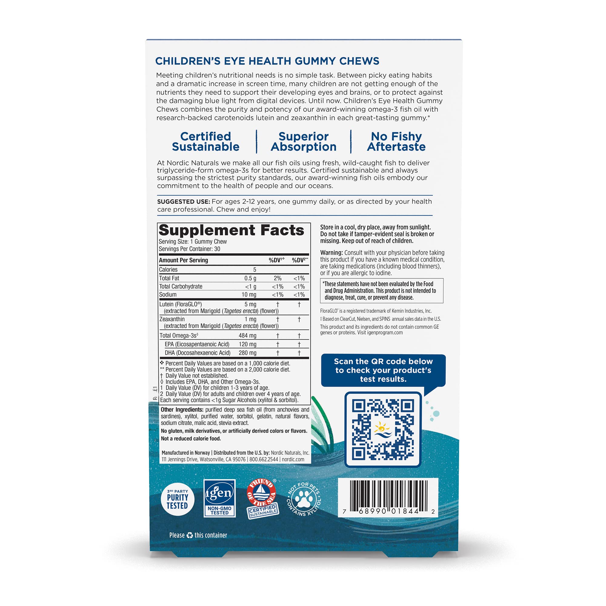 Nordic Naturals Children's Eye Health Gummies, Strawberry Lemonade - 30 Gummies