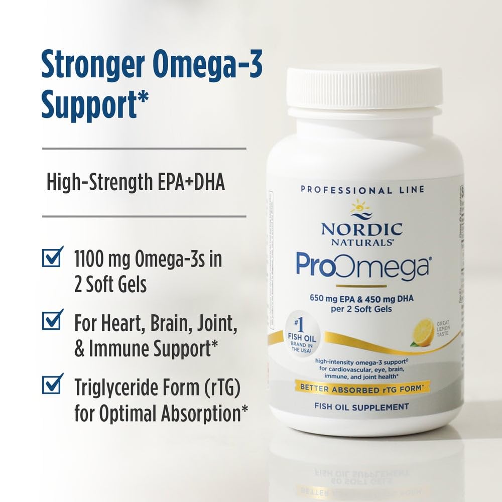 Nordic Naturals ProOmega Lemon Flavor – 210 Soft Gels, 1000 mg Omega-3 (EPA & DHA)