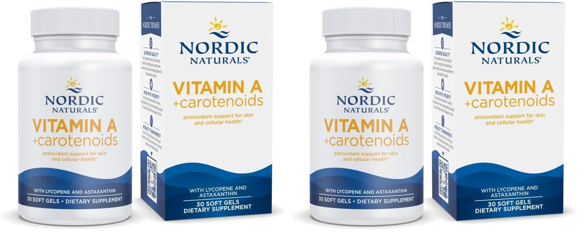 Nordic Naturals Vitamin A + Carotenoids - 30 Soft Gels Pack of 2