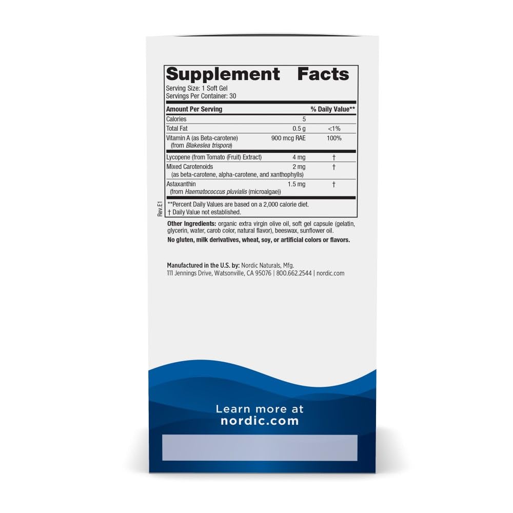 Nordic Naturals Vitamin A + Carotenoids - 30 Soft Gels Pack of 2