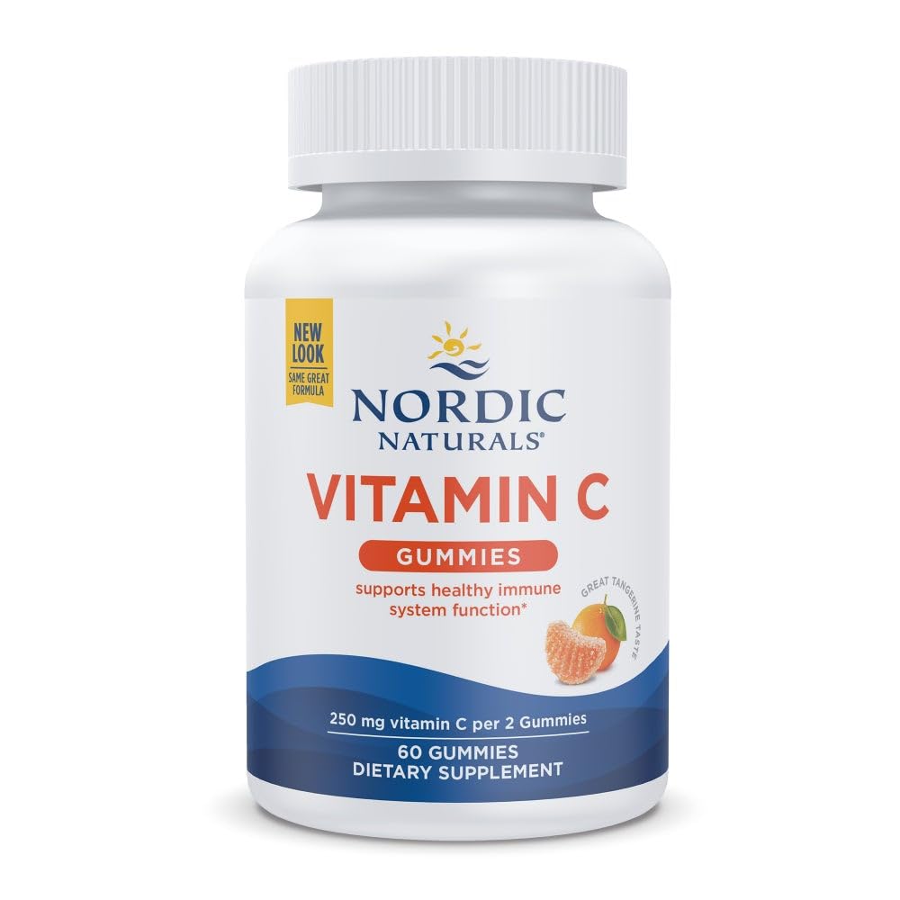 Nordic Naturals Vitamin C Gummies Tart Tangerine – 60 Gummies, 250 mg | Immune Support
