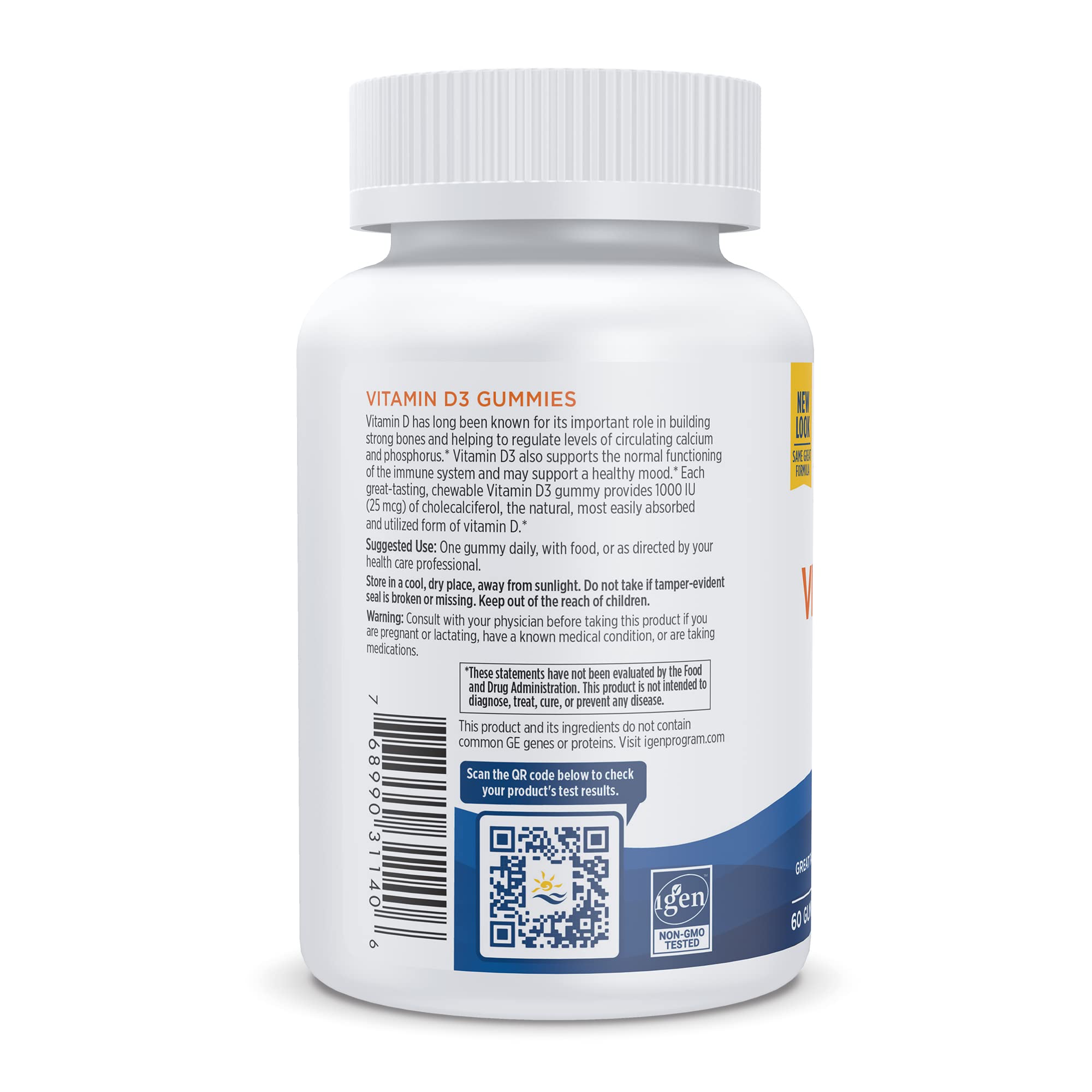 Nordic Naturals Vitamin D3 Gummies Wild Berry - 60 Gummies (2-Pack) 1000 IU | Non-GMO