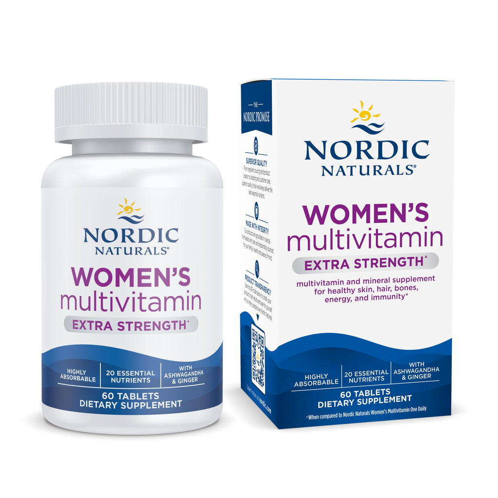 Nordic Naturals Women’s Multivitamin Extra Strength – Skin, Hair, Energy & Bone Support | 60 Tablets