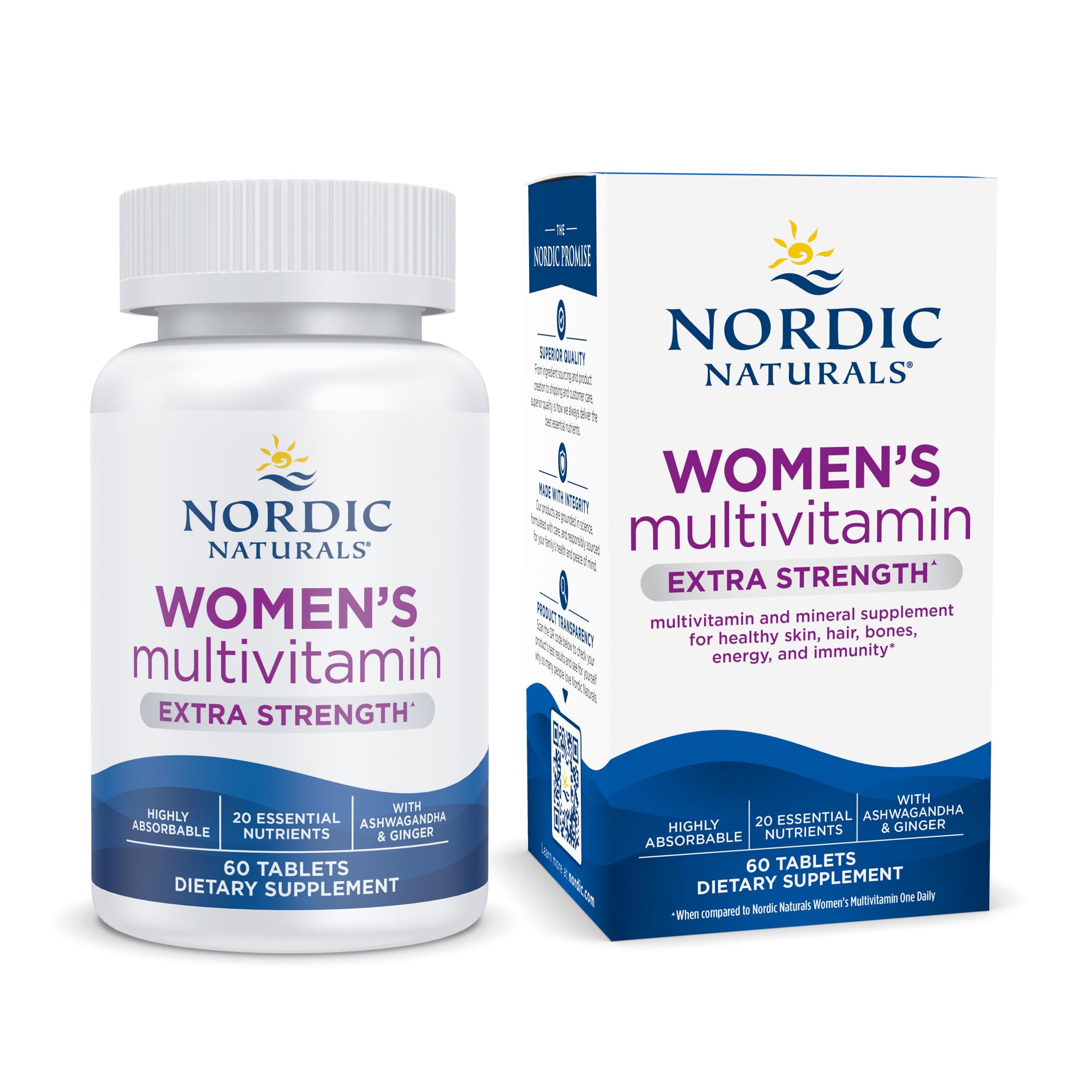 Nordic Naturals Women’s Multivitamin Extra Strength – Skin, Hair, Energy & Bone Support | 60 Tablets
