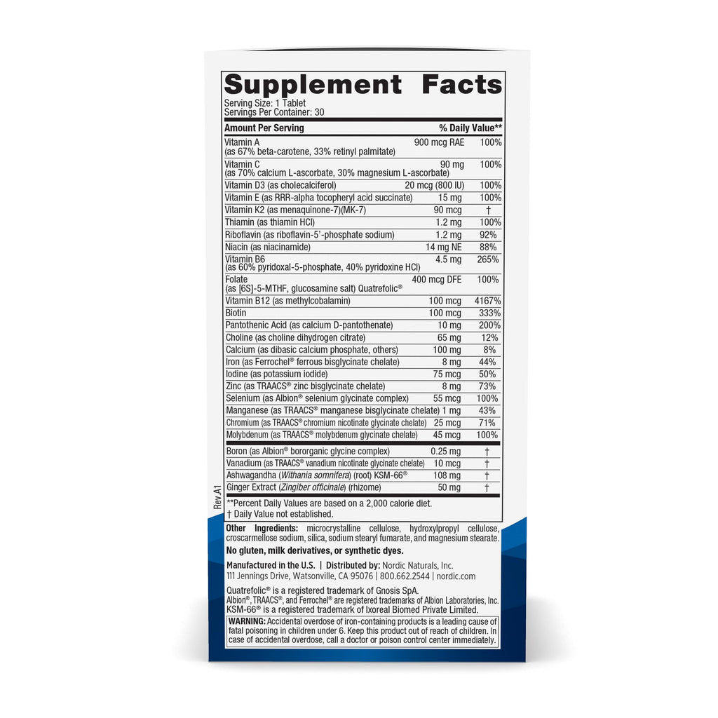 Nordic Naturals Women's Multivitamin One Daily - Skin, Hair, Energy & Immunity