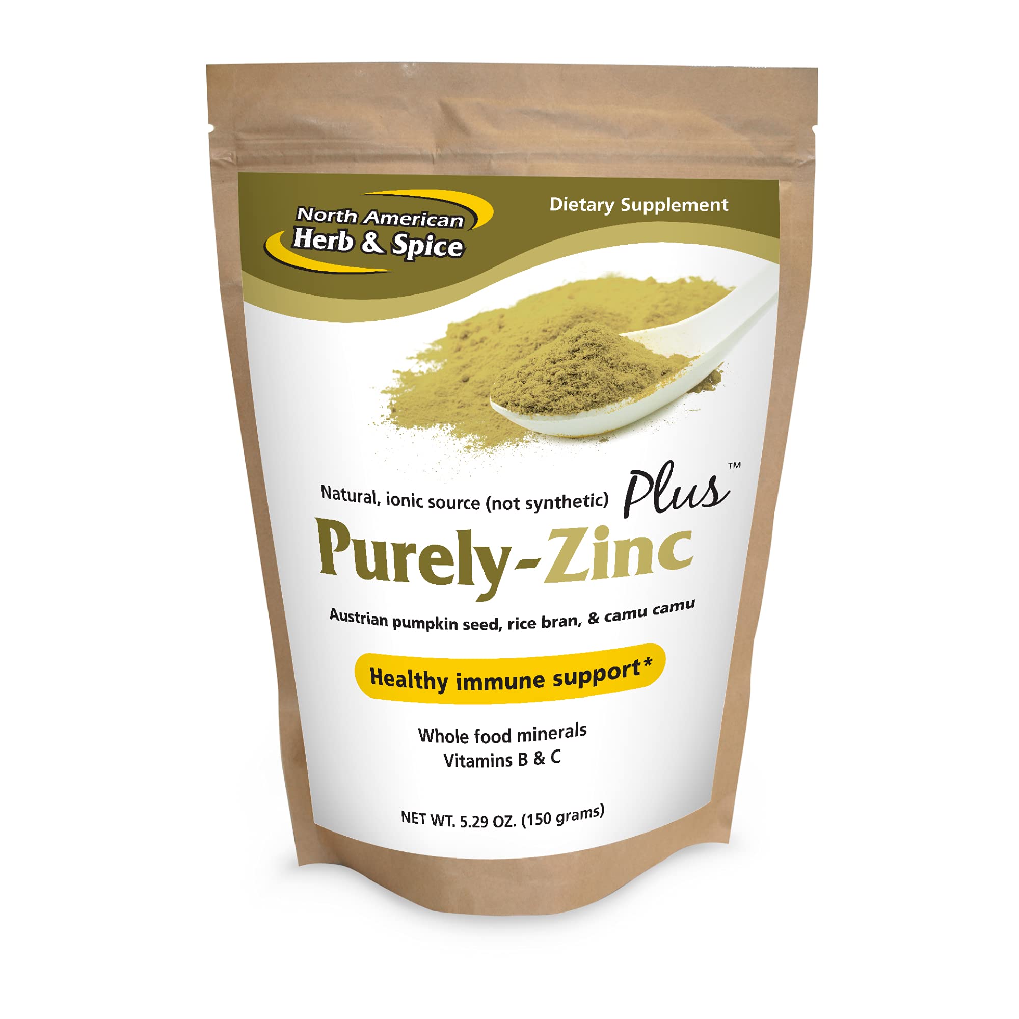 North American Herb & Spice Purely-Zinc Plus - 5.29 oz Whole Food Zinc for Immune Support