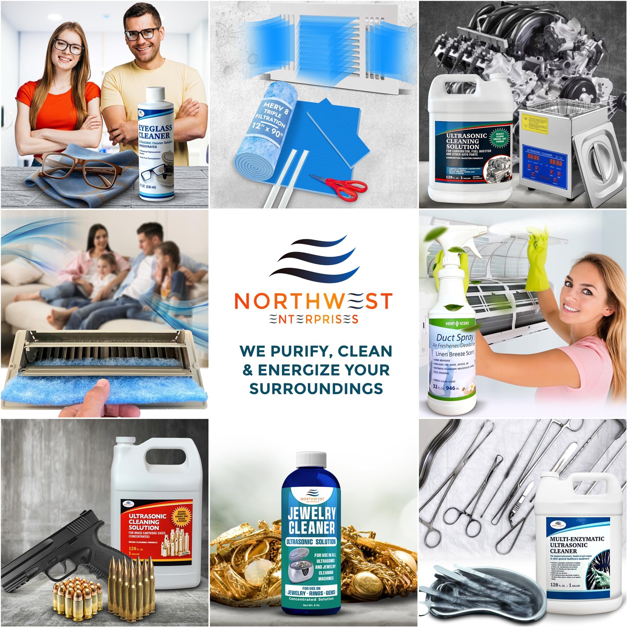 NORTHWEST ENTERPRISES Ultrasonic Eyeglass Cleaner Solution – Concentrated Glasses Cleaner for Sonic & Ultrasonic Machines