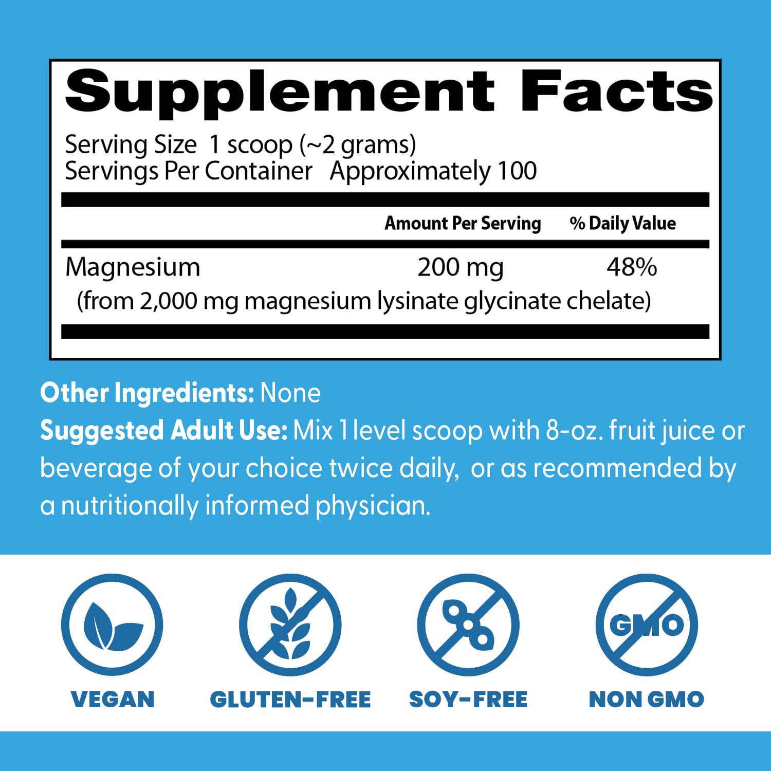 Doctor's Best High Absorption Magnesium Powder – TRACS Chelated, Not Buffered, 200 g