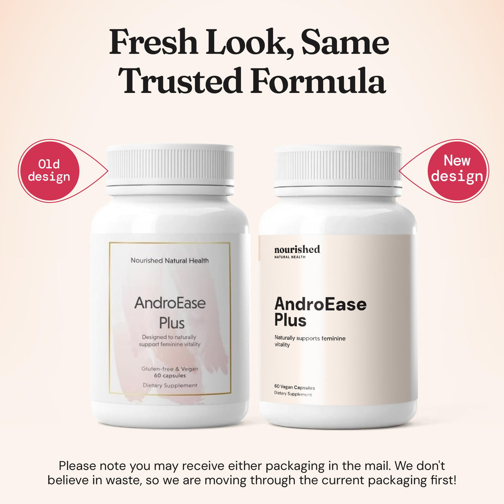 Nourished AndroEase Plus – Vegan Hormone Balance for Women | Zinc, Reishi, Green Tea