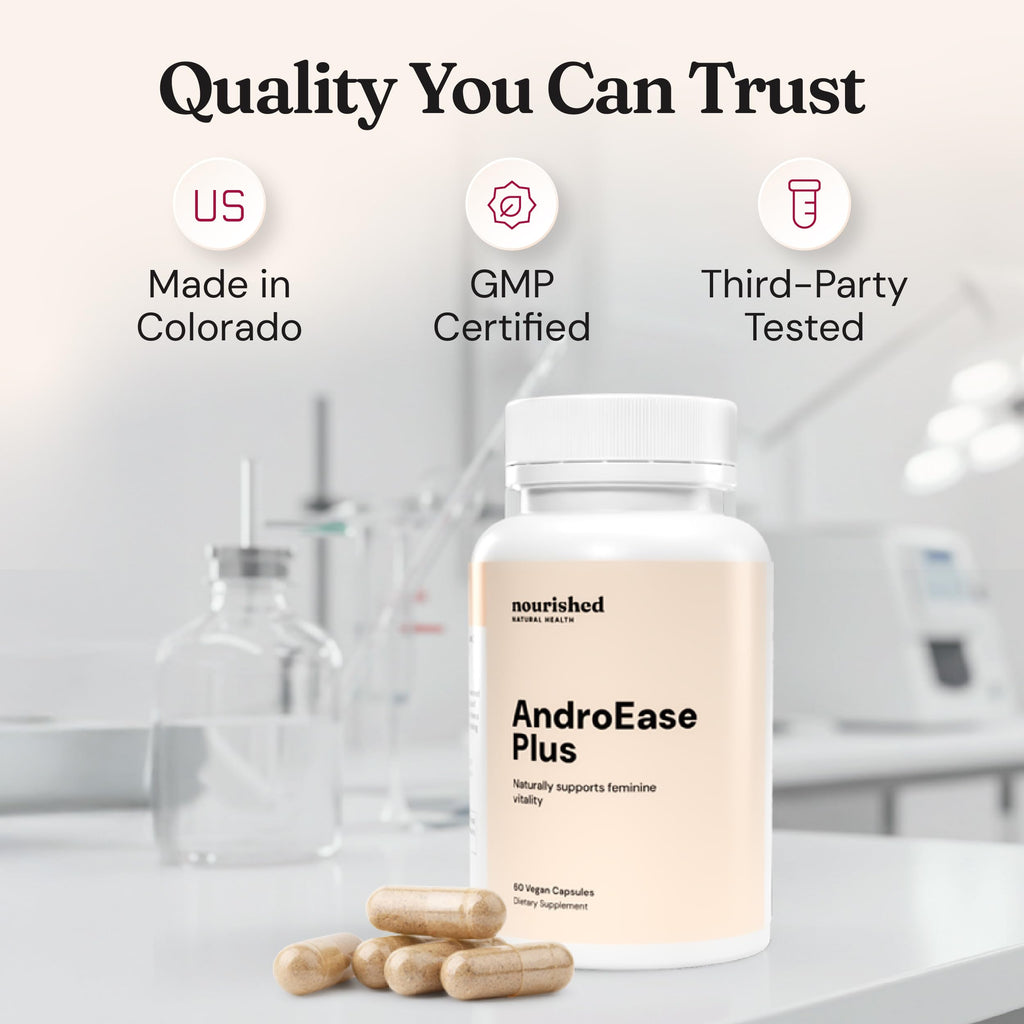 Nourished AndroEase Plus for Women’s Health | Zinc, Reishi, Green Tea & Saw Palmetto | Energy, Vitality, Daily Wellness | 360 Capsules | Made in USA