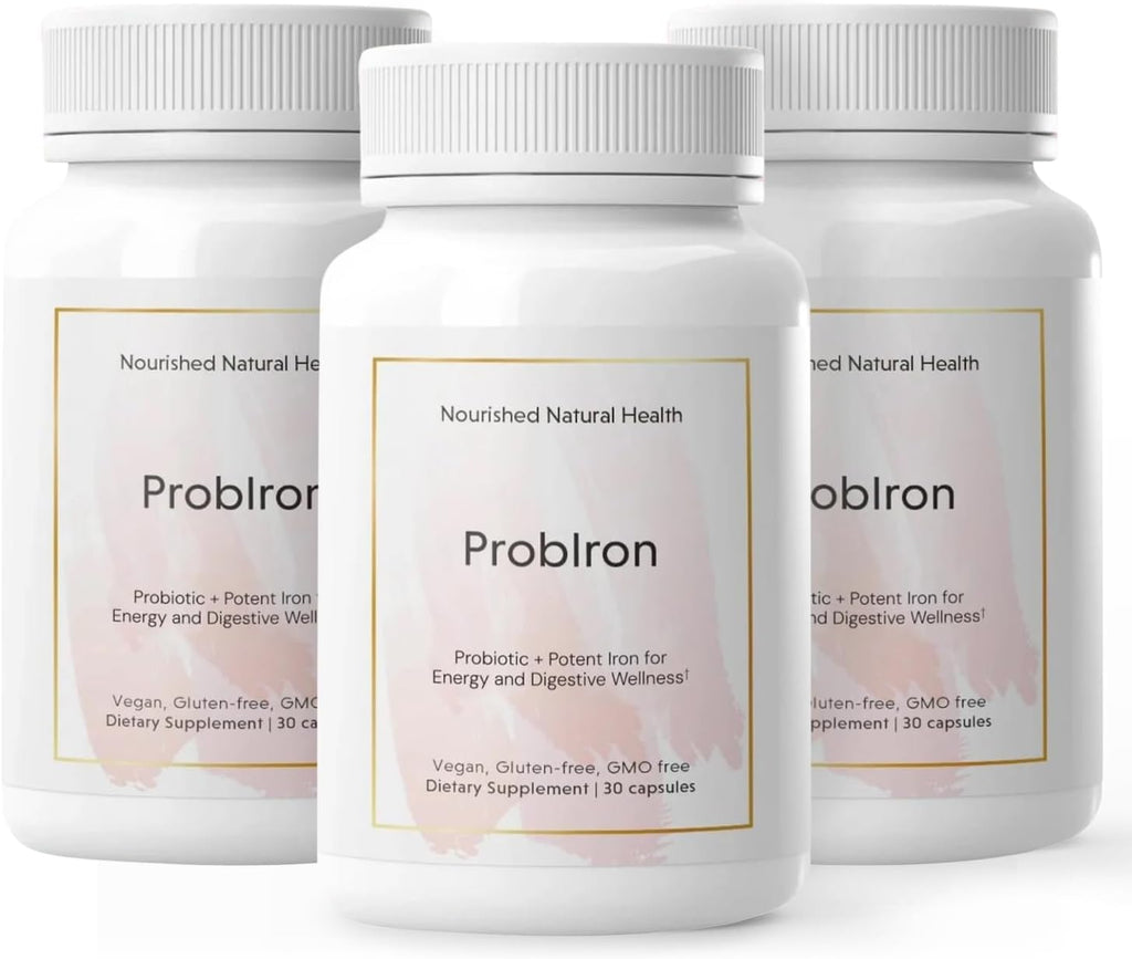 Nourished ProbIron: Vegan Iron + Probiotic for Women (90 Capsules)