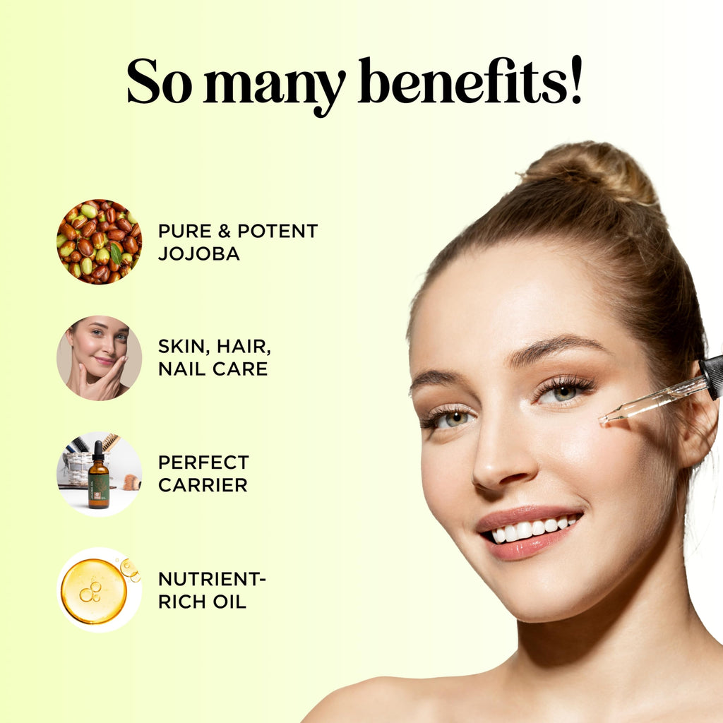 Nourishing Cold-Pressed Jojoba Oil - Pure Carrier Oil for Hair, Skin & Nails