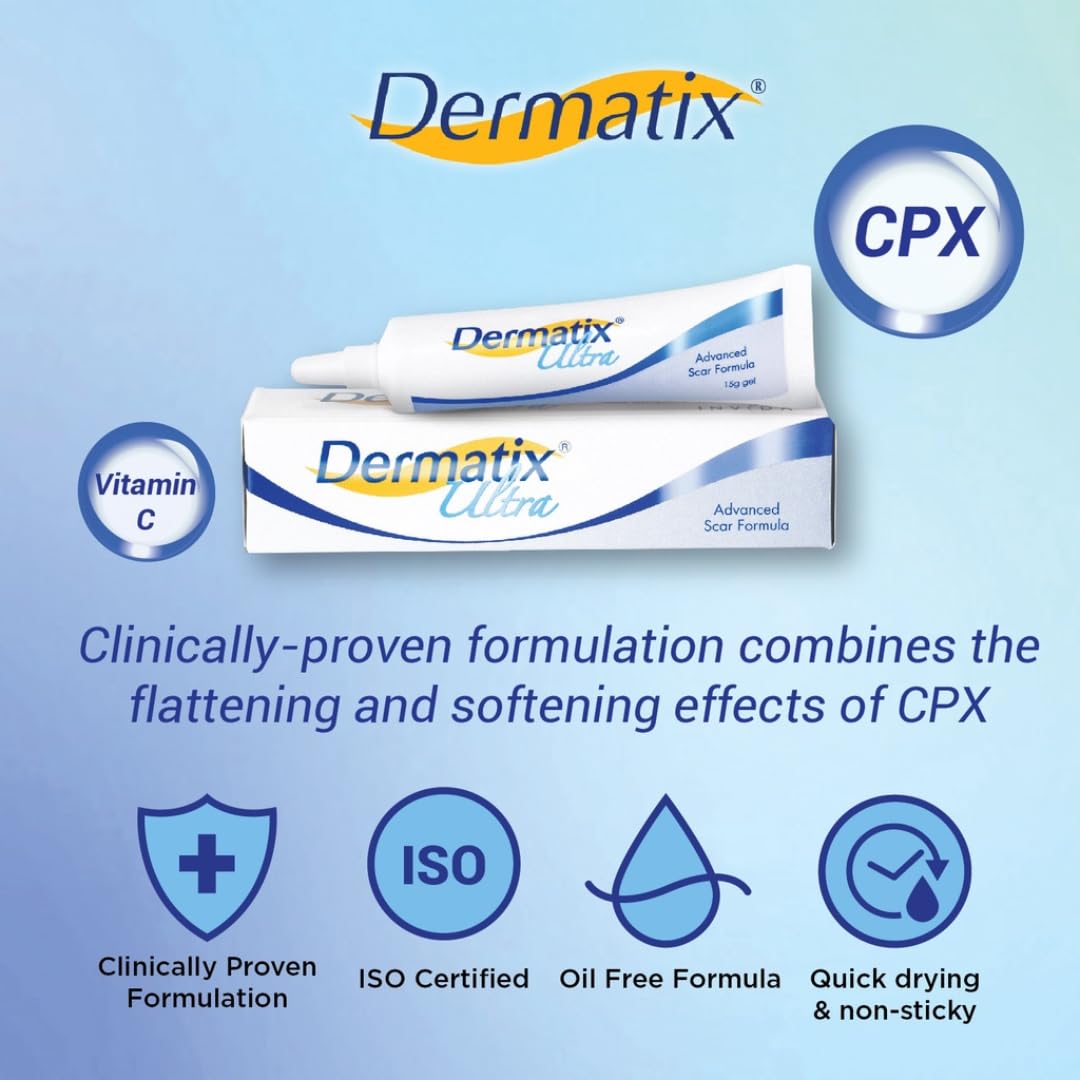 NOUVOS Dermatix Ultra Scar Gel - 15g | Softens and Flattens Scars, Quick-Drying, Odorless