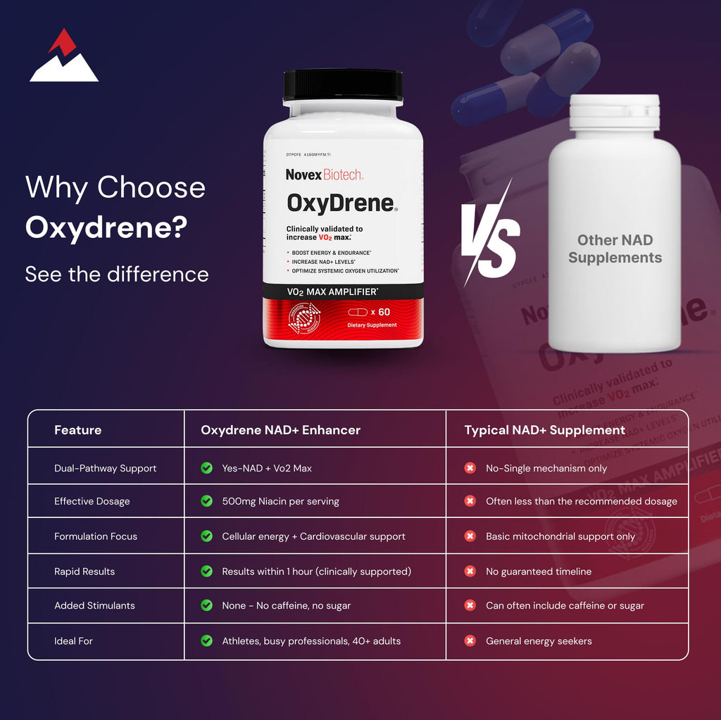 Novex Biotech Oxydrene NAD+ Enhancer – Metabolism & Cardiovascular Support (60 Capsules)