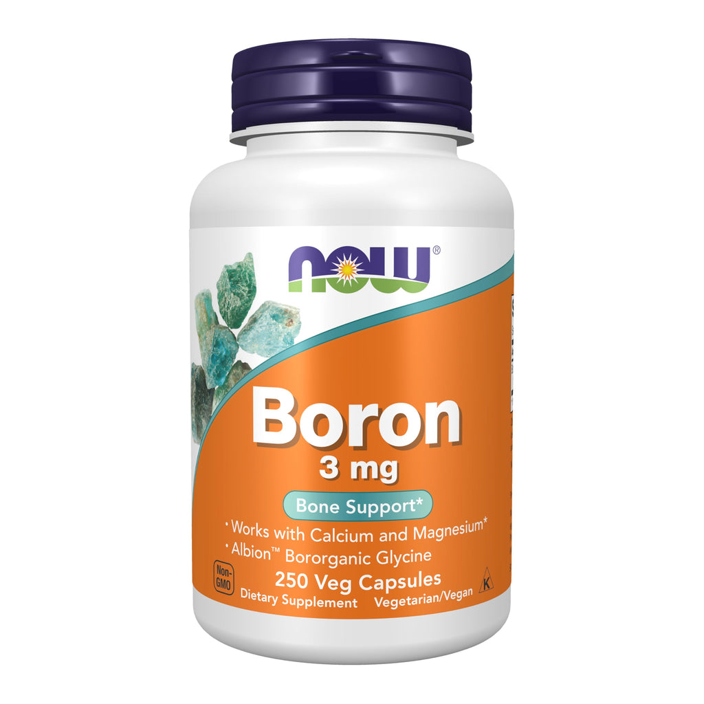 NOW Supplements Boron 3 mg (Bororganic Glycine) – Structural Support* | 250 Veg Capsules