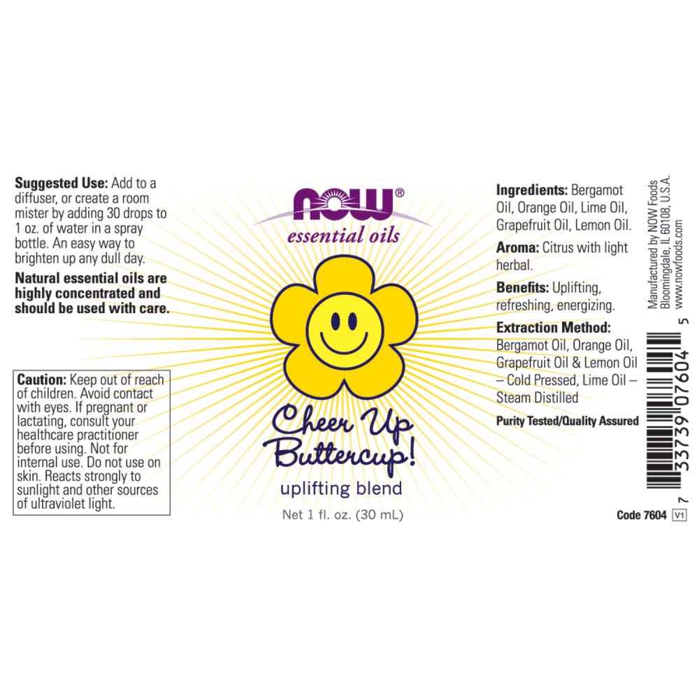 NOW Cheer Up Buttercup Essential Oil Blend, 1-Ounce - Now Foods