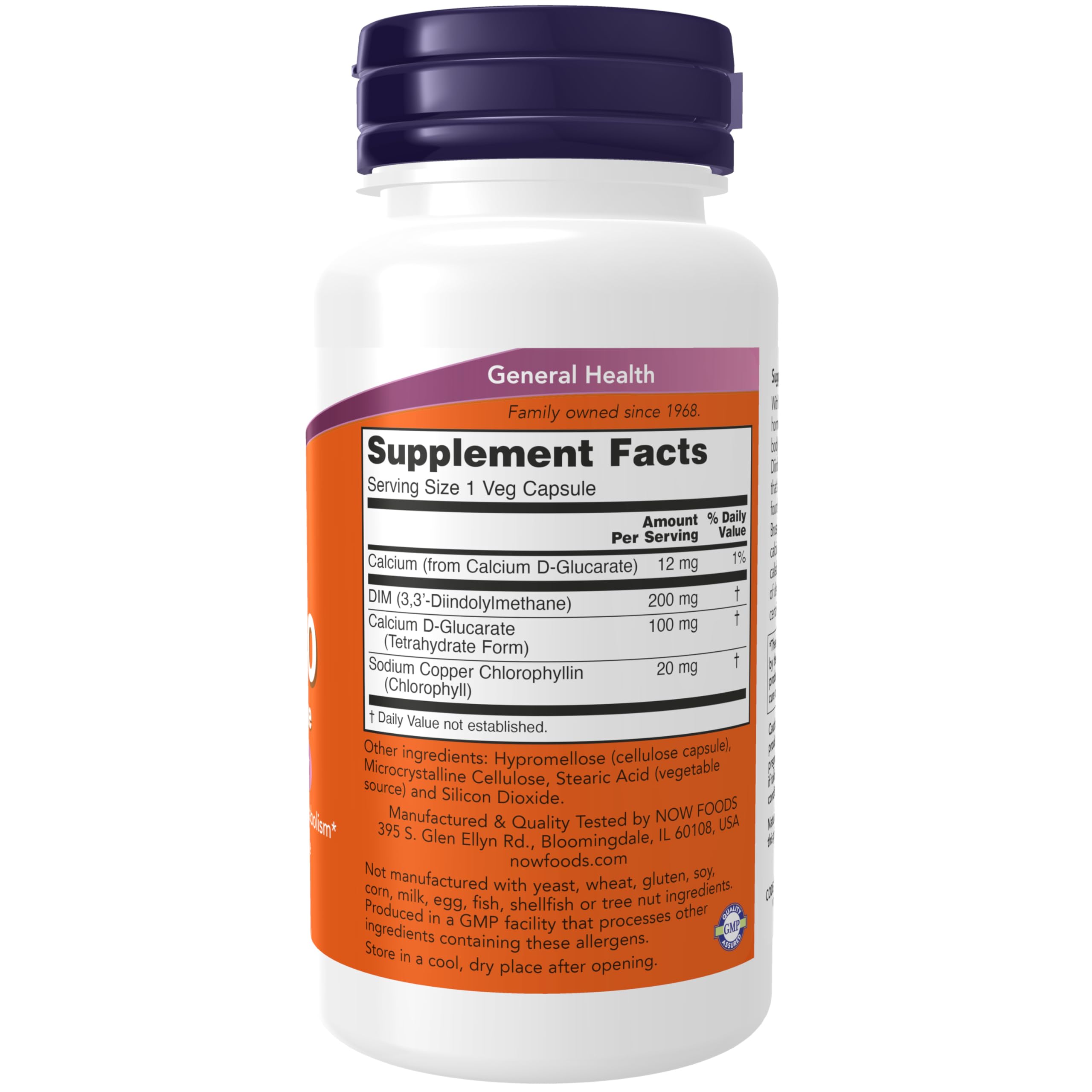 NOW Foods DIM 200 with Calcium D-Glucarate – 90 Veg Capsules | Hormone Support