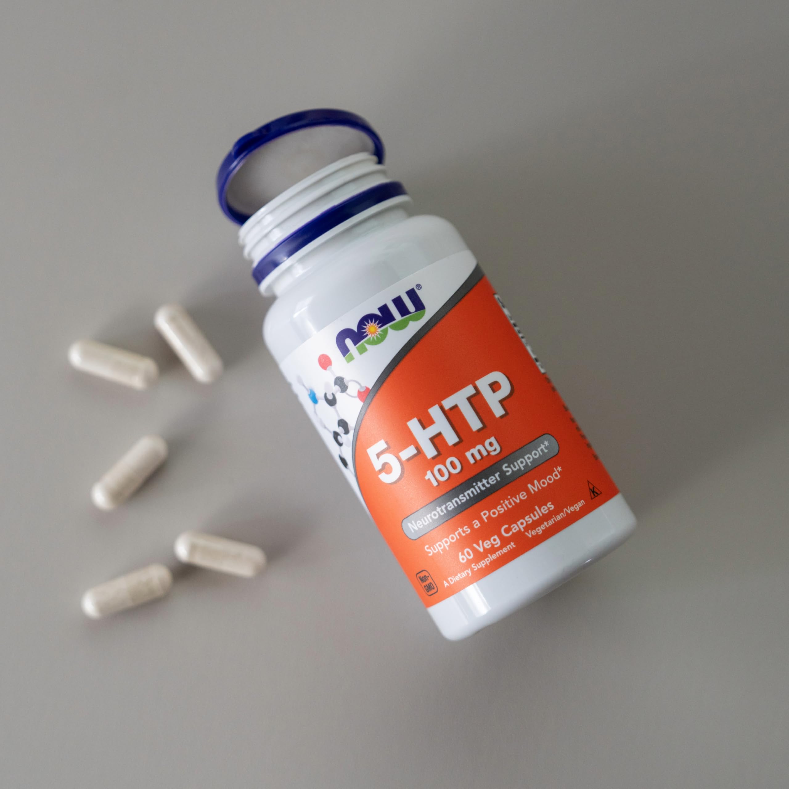 NOW Foods 5-HTP 100 mg, 60 Veg Capsules | Neurotransmitter Support & Mood