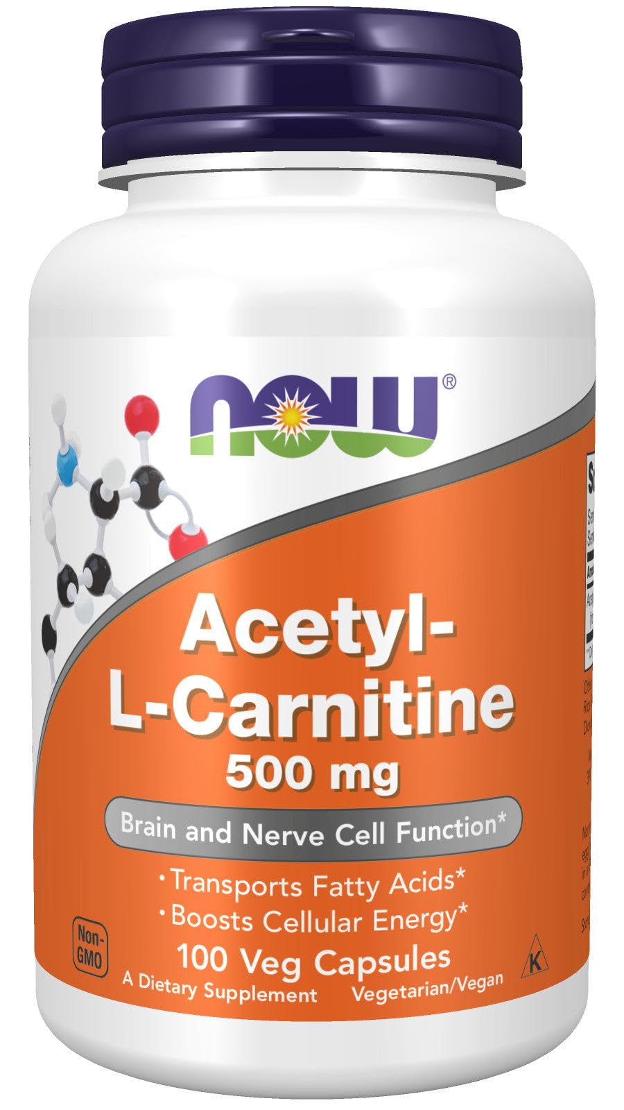 Now Foods Acetyl L-Carnitine 500 mg - 100 Caps | Brain & Nerve Support