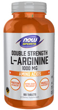 NOW Foods L-Arginine Double Strength 1000 mg - Nitric Oxide Precursor | 180 Tablets