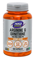 Now Foods Arginine Ornithine 100 Caps | Amino Acids Supplement