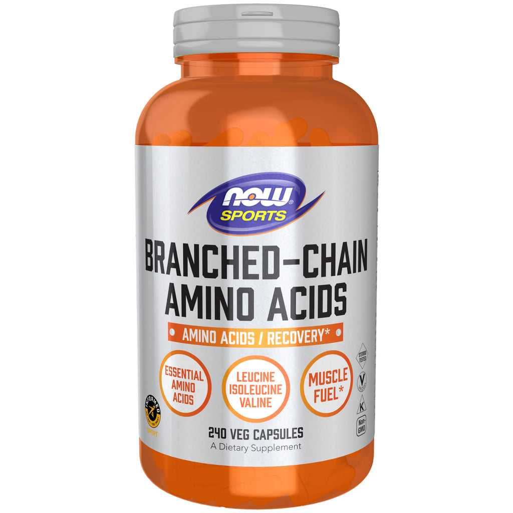 NOW Foods Sports Nutrition BCAAs with Leucine, Isoleucine & Valine | 240 Veg Capsules