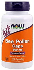 NOW Foods Bee Pollen 500 mg - 100 Capsules | 100 Count