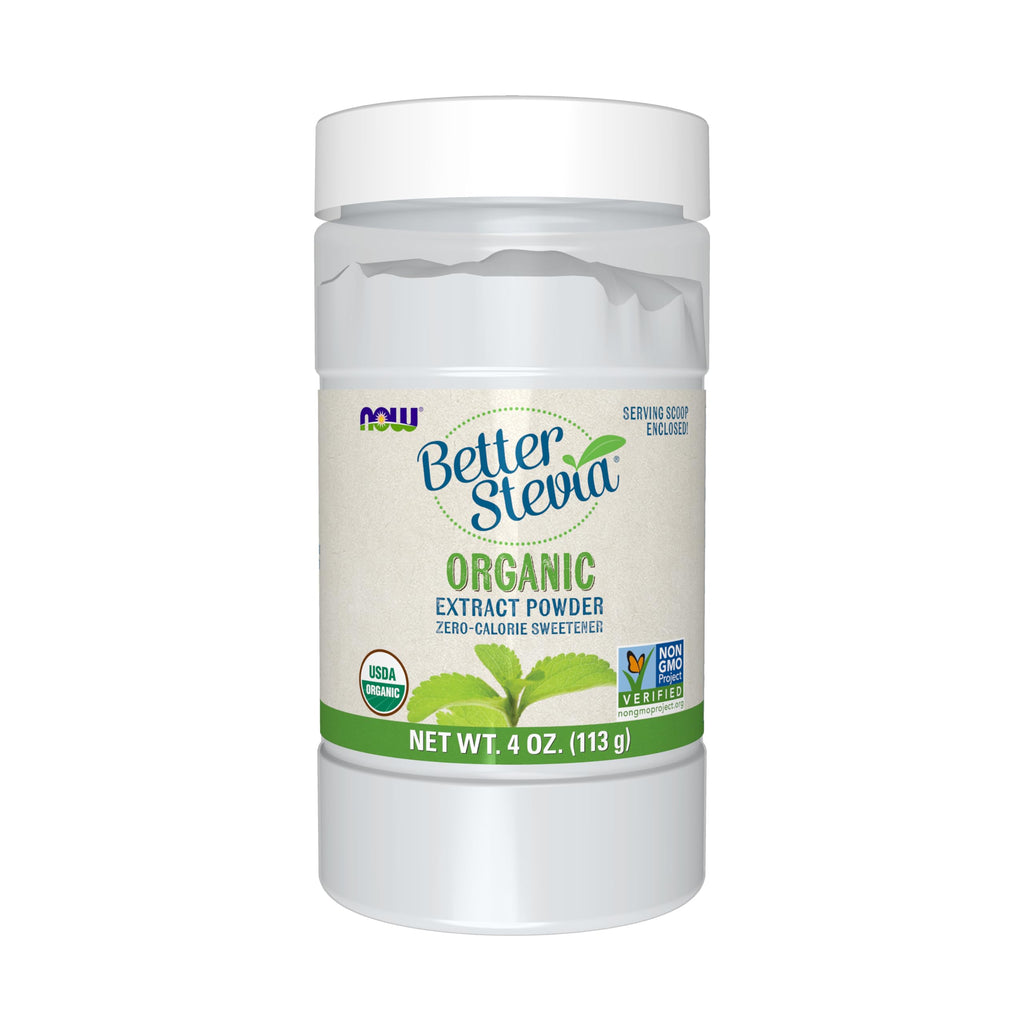 NOW Foods BetterStevia Organic Zero-Calorie Extract Powder - 4 oz | Keto Friendly